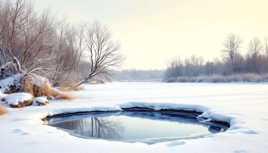 Teich im Februar: Warum die Eisfreihalter jetzt über Leben und Tod der Fische entscheiden